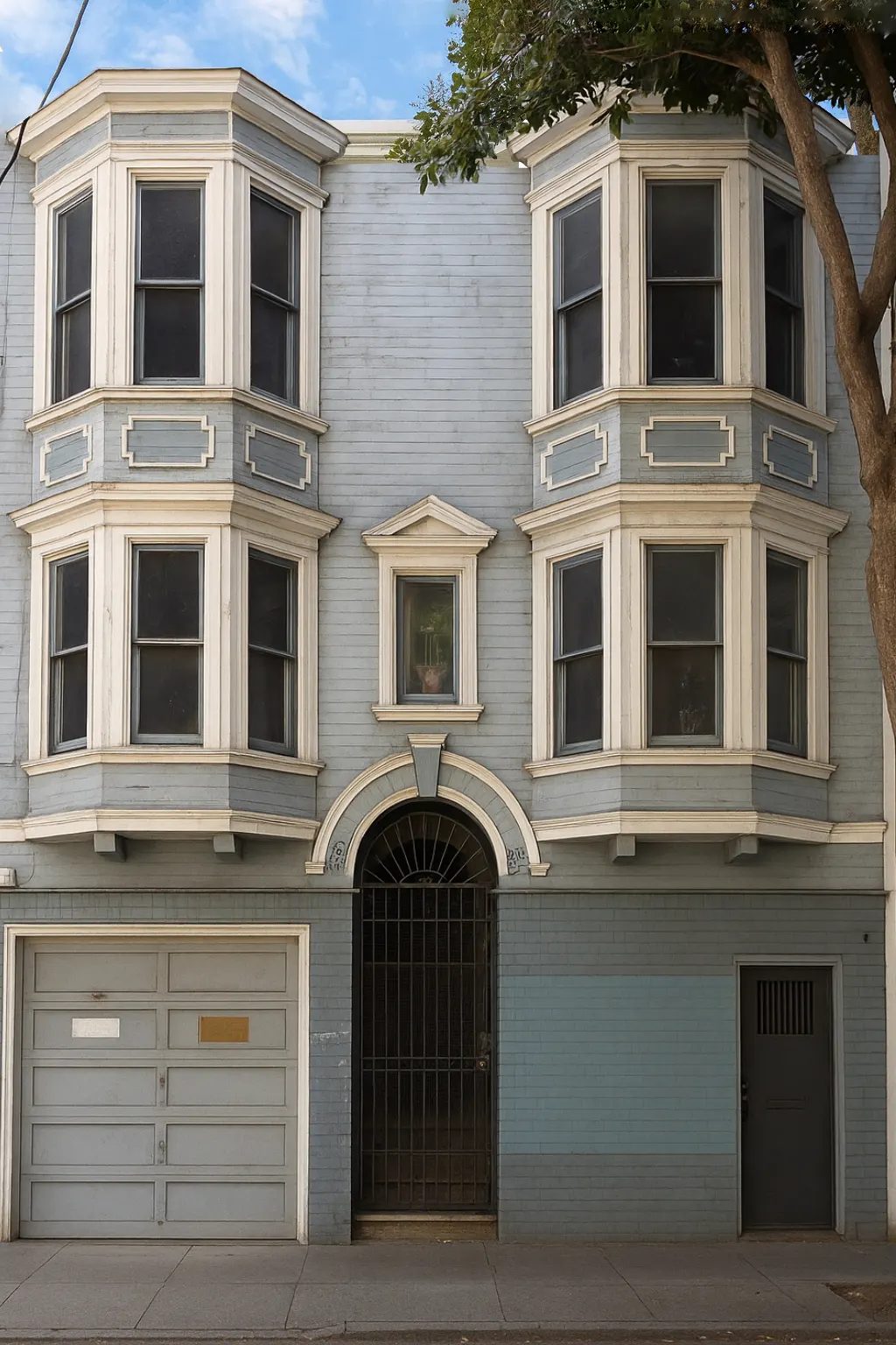 Before: exterior with faded, worn paint