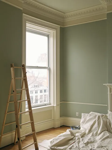 Interior painting in progress